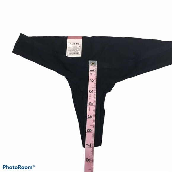 Auden Womens Size Large 12-14 Thong Panty Lightweight Airy Black New With Tags - Picture 8 of 8